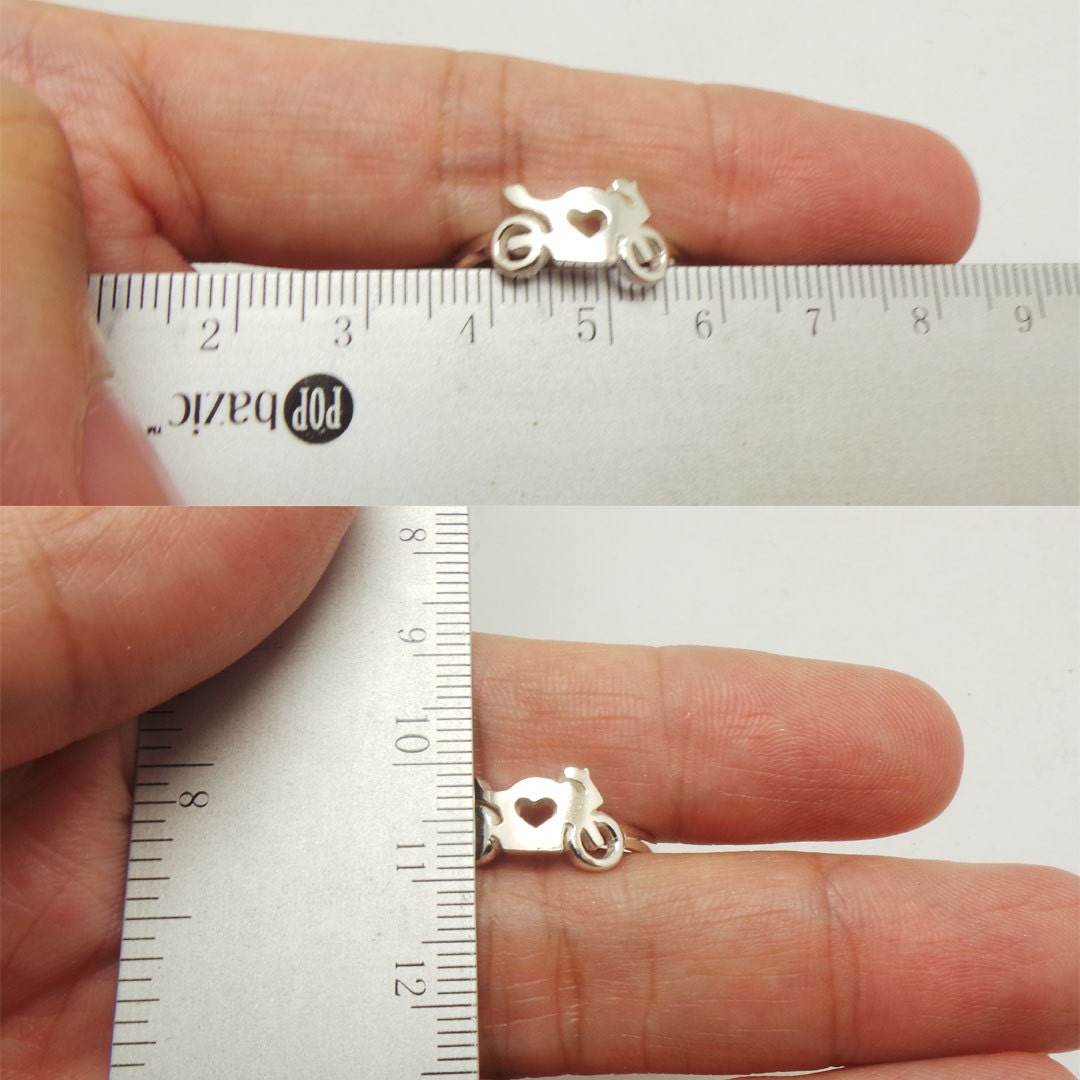 925 Sterling Silver Bike Ring : Personalized Custom Engraved Name Rider ...