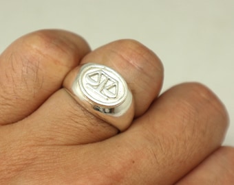 Lawyer Graduation Gift Signet Ring - Lawyer Jewelry, Law School Gift, Attorney Giftm Scales of Justice, Father's Day Gift, Daddy, Dad Gift
