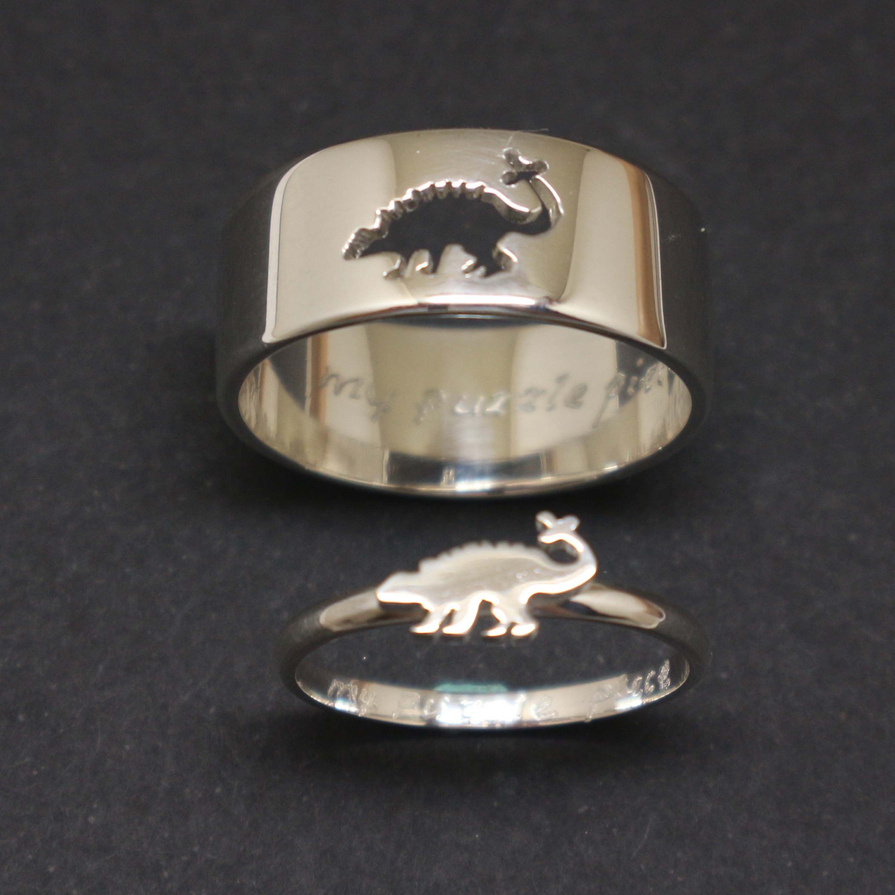 Ankylosaurus Promise Ring for Couples Dinosaur Ring Matching His and Her Ring Alternative Engagement Ring Anniversary Gift Etsy