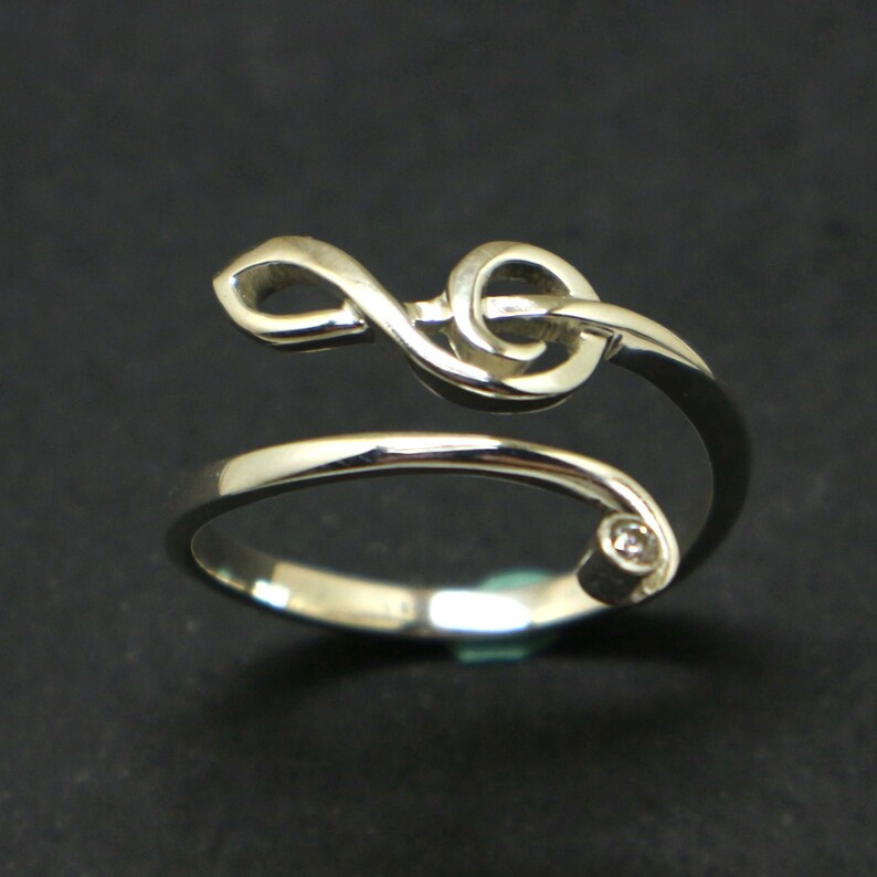 Silver Music Note Ring Treble Clef Ring Unisex Jewelry Gift - Etsy