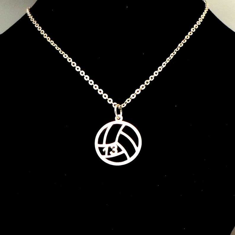 Personalized Number Volleyball Necklace Volleyball Jewelry Etsy