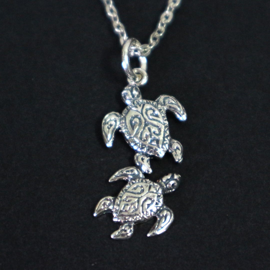 Turtle Chain Silver Turtle Necklace : Custom Rose Gold, Chain 16 - 24 Inches - Etsy