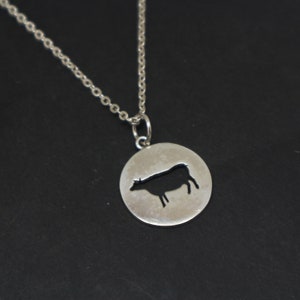 Silver Cow Necklace Pendant - Cow Jewelry, Cow Pendant, Vegan Necklace, Animal Necklace, Best Friend Friendship Gift,Birthday Gift