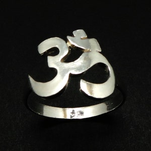 Anillo Om Mani Padme Hum - Joyería OHM AUM de plata esterlina, joyería Om, regalo para mejor amiga, hija, madre, amistad, compañera de trabajo, tía
