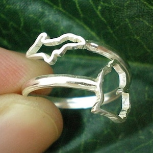 Bague en argent avec carte muette du Michigan - bijoux de la péninsule supérieure et inférieure, Détroit, Grands Lacs, cadeaux d'anniversaire pour mère, fille, meilleure amie