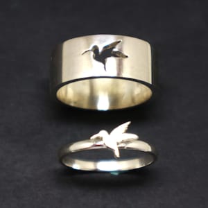Bijpassende beloftering kolibrie voor koppels - vogelsieraden, jubileum, huwelijksaanzoek of verlovingscadeaus voor vriend-vriendin