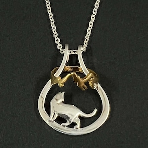 Silver Cat Ring Holder Necklace - Animal Jewelry Gifts for Mother, Daughter, Wife, Stepmom, Niece, Girlfriend, Sister