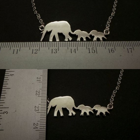 Collana Elefante In Argento Sterling 925 | Ciondolo Madre E Figlio Albero Della Vita | Gioiello Donna