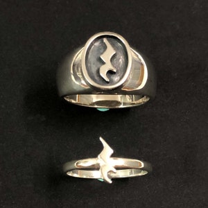Bague pour couple en argent avec repose-musique - bijoux de fin d'études pour homme, femme, mère, fille, mari, femme, frère, soeur, garçon petite amie