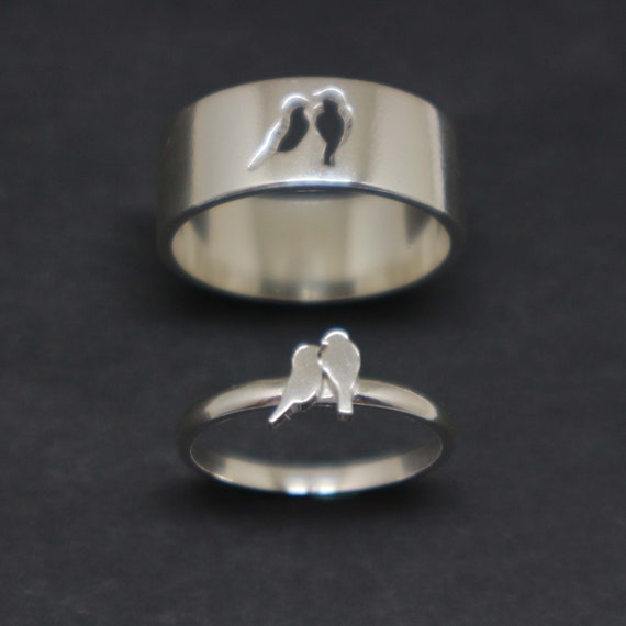 Bird Matching Promise Ring for Couples Bird Kissing Jewelry Anniversary Marriage Proposal or Engagement Gifts for Teen Etsy Australia
