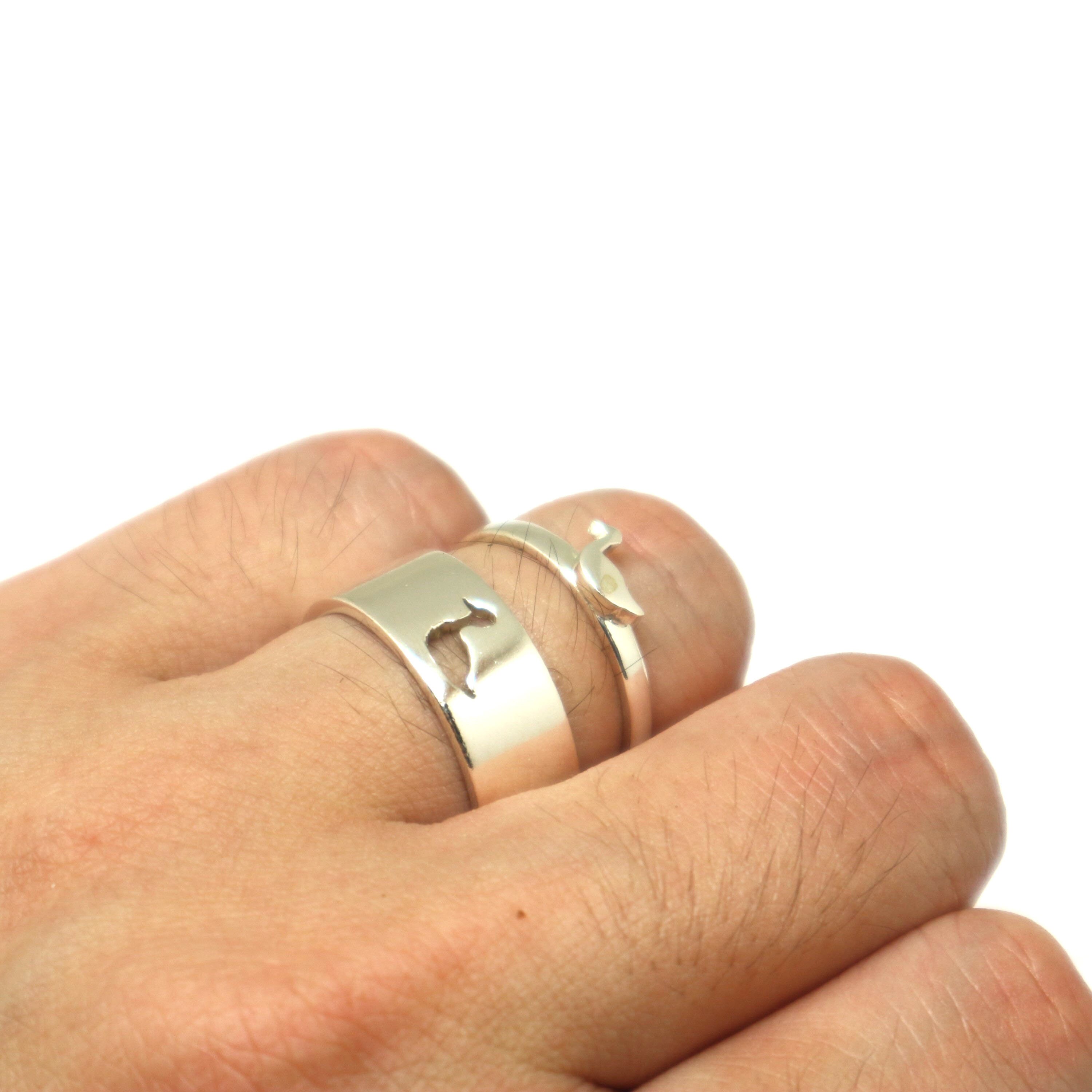 Duck Promise Ring for Couple Duck Jewelry His and Her Matching