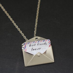 Regalo del Día de la Madre para mamá: regalos, mensaje secreto, sobre, carta, medallón, collar de plata, colgante