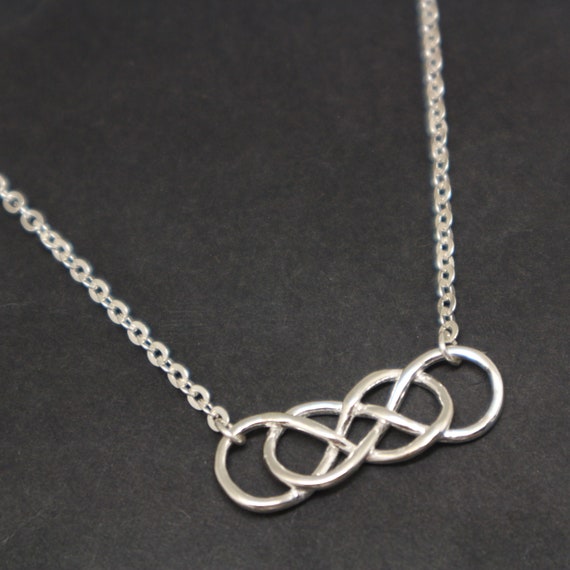 Silver Double Infinity Necklace 