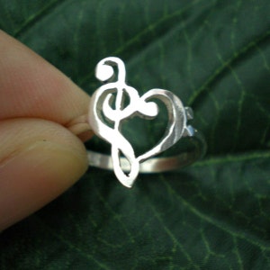 Silver Music Note Ring Gift for Graduation, Thank You, Daughter, Mother In Law, DJ, Drummers, Teacher, Friendship, Coworker, Wife image 1