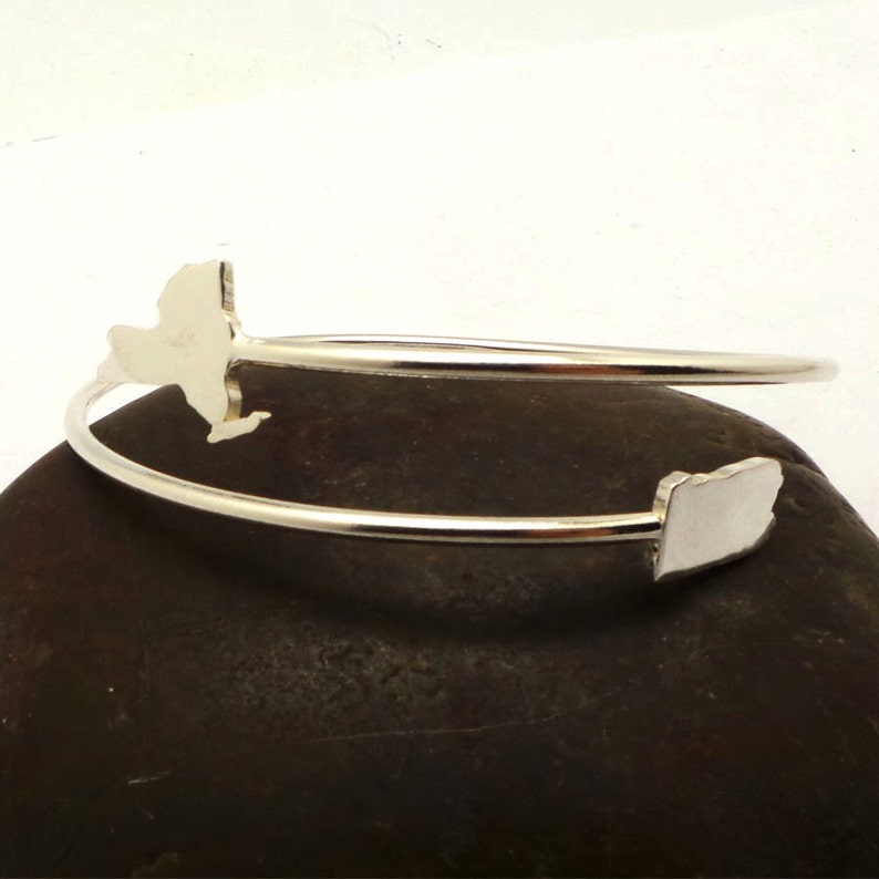 Long Distance Relationship Friendship New York to Pennsylvania 2 States Ldr Bracelet Bangle Good Bye Go Away Gift Two States Bracelet