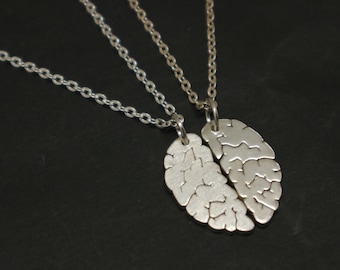 Collar de plata con la mitad de un cerebro: Regalos de anatomía para el mejor amigo o neurólogo