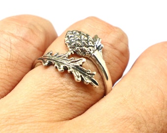Silver Artichoke Wrap Ring - Anniversary Gifts for Nature Lovers Gift, Farmers Gift, Mother, Daughter, Spouse, Wife, Aunt
