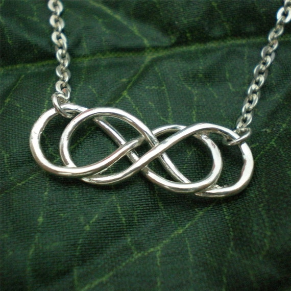 Silver Double Infinity Necklace Infinity X Infinity Silver Necklace 24mm X 9mm Valentines Day Spring Wedding Mother Day Gift