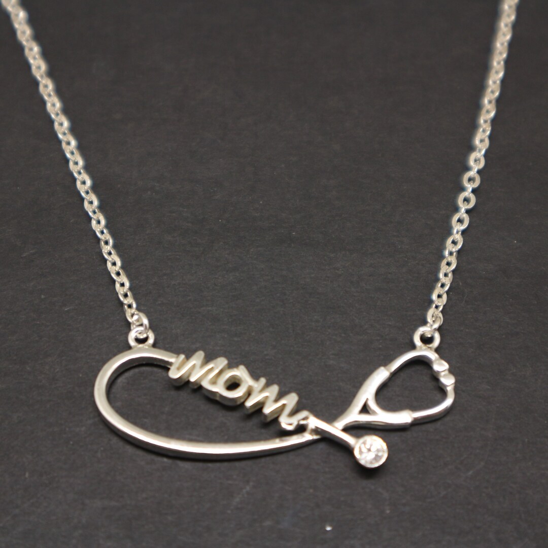 Silver Nursing Necklace Stethoscope Jewelry Gifts for Mom - Etsy
