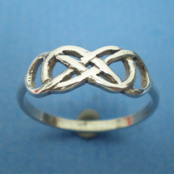 Argent Double Infinity Ring for anniversaire, Saint Valentin
