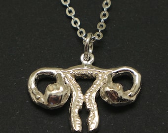 Silver Feminist Uterus Necklace - Feminism Gifts for Women, Girl, Women Empowerment, Pride