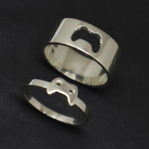 Video Gamer Promise Ring for Couples Controller Joystick Jewelry, Unique Matching His and Her Alternative Ring, Gifts for Game Players image 2