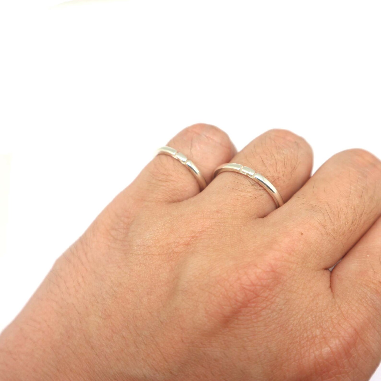 Personalized Initial Promise Ring Set Silver Couple Ring Etsy