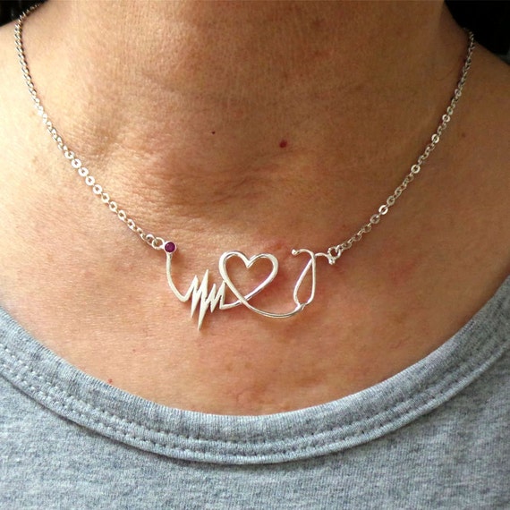 YEESIA Collana Con Ciondolo Stetoscopio A Cuore In Argento Sterling 925 – Regalo Per Medici, Infermieri E Studenti Di Medicina