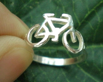 Bicycle Jewelry for Men and Women - Silver Bicycle Ring, Gift for Cyclist, Biker, Fitness, Rider, Bicycle Lover, Biker, Friendship Ring