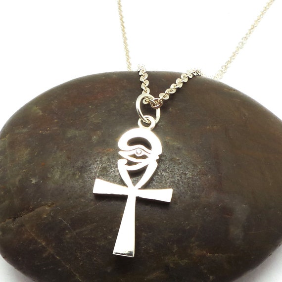 Sterling Silver Ankh Necklace Eye of 