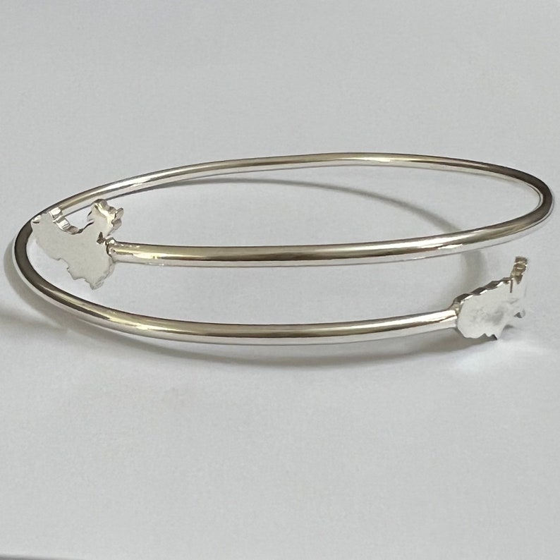 Bracelet personnalisé dÉtat à État, bracelet damitié de relation à distance en argent sterling, bracelet à 2 états, bracelet à deux états image 8