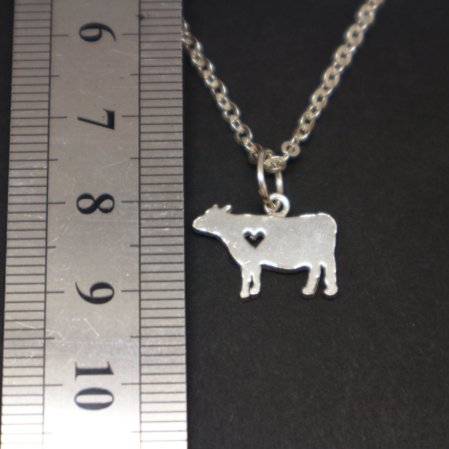 Heart Necklace Pendant Cow Jewelry Cow 