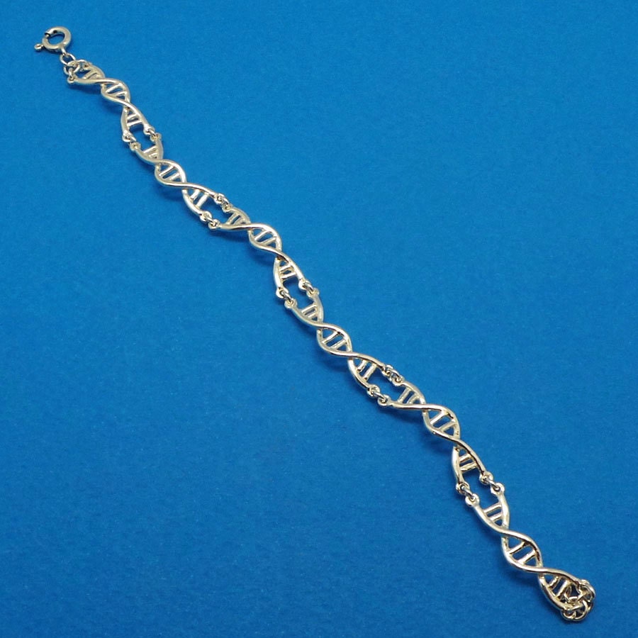 Silver DNA Science Bracelet for Women - Dna Helix Link Chain