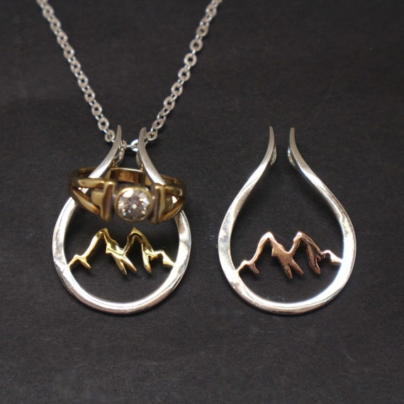 Silver Ring Holder Necklace Etsy