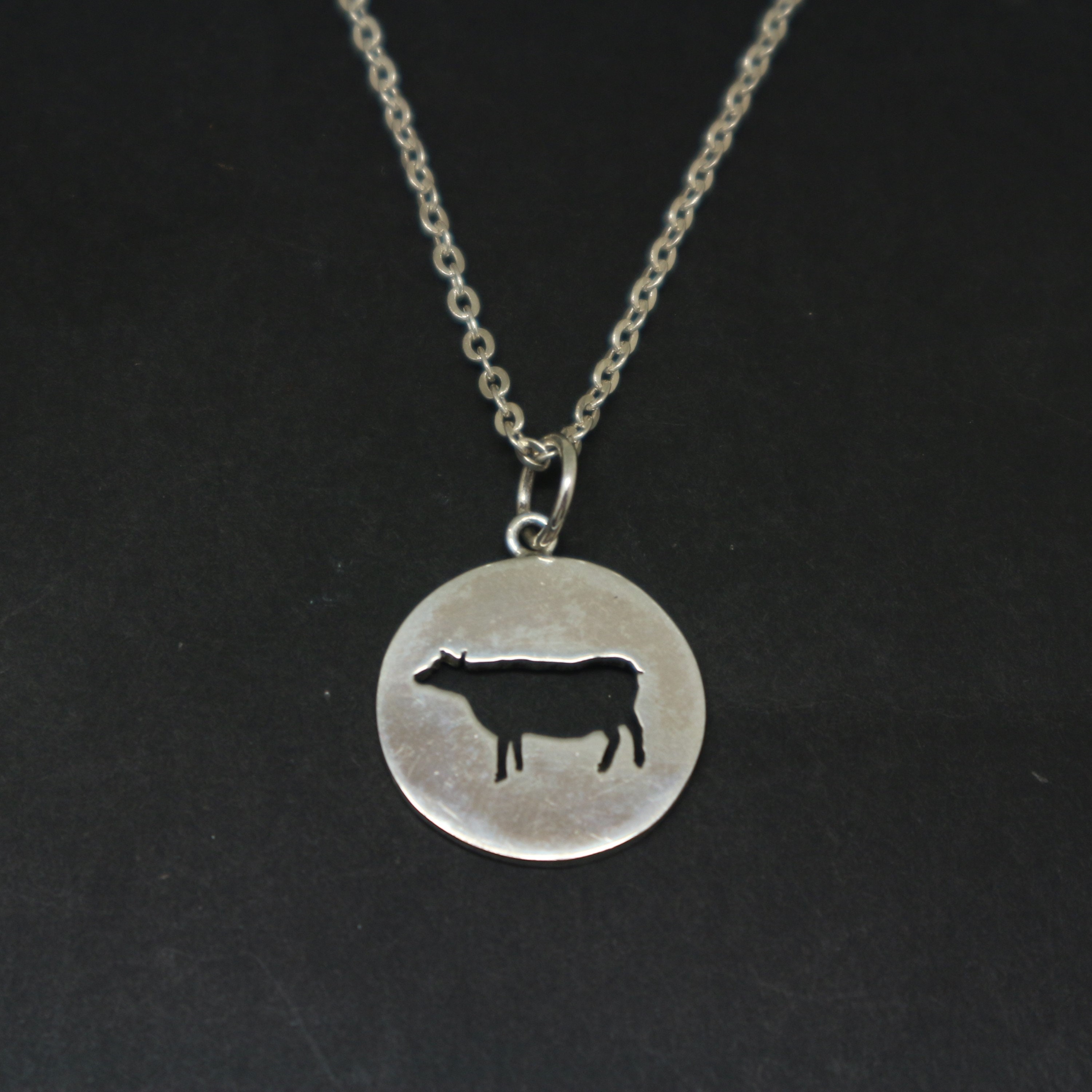 Silver Cow Necklace Pendant Cow Jewelry Cow Pendant Vegan Etsy UK