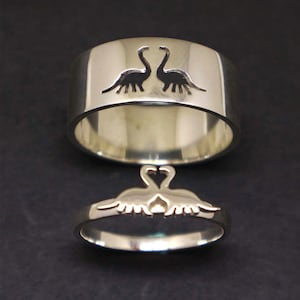 Sterling Silver Dinosaur Ring Set - Dino Jewelry