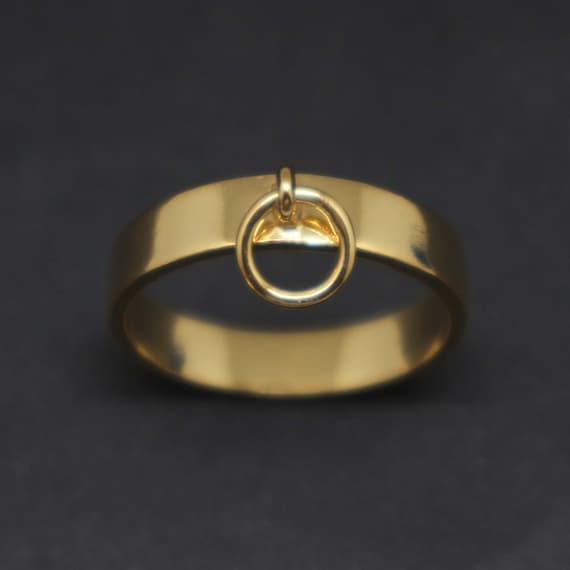 Anillo esclavo de esclavitud de plata de 4 mm Anillo Bdsm de O