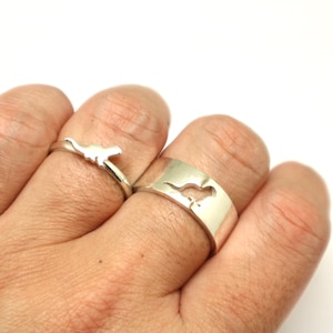 Silver Otter Promise Ring for Couples - Animal Jewelry, Matching His and Her Ring, Alternative Engagement Ring, Anniversary Gift
