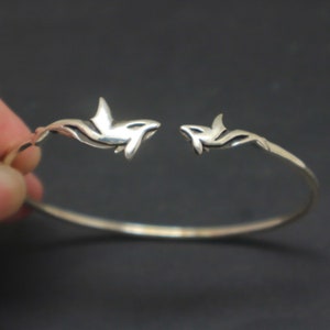 Silver Whale and Baby Bracelet Bangle - Whale Jewelry, Gift for Mothers Day, Mom, Daughter, Grandma, In Law, Sister, Sister, Aunt, Niece
