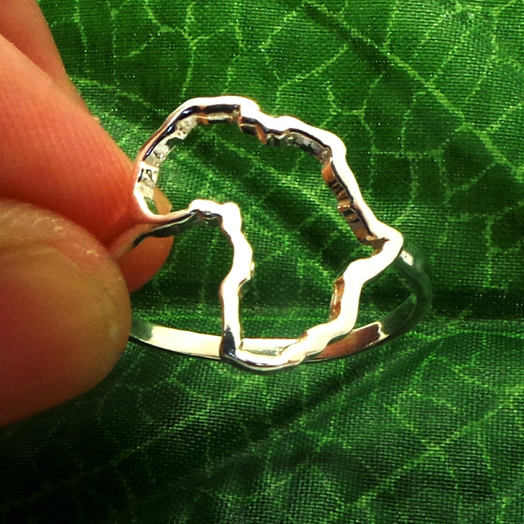Africa Long Distance Love Ring - Silver I Heart Africa Ring - African ...