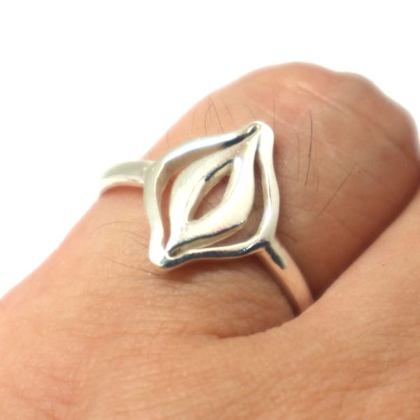 Silver Feminist Vagina Ring - Feminist Pussy Jewelry Gift, Feminism, Equality, Statement, Pride, Birthday Gift for Women, Girl, Female