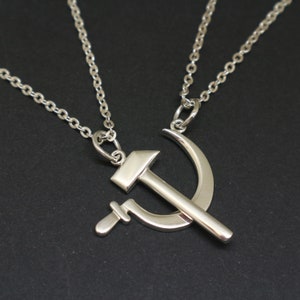 Silver Communist Necklace Pendant for Couples - Matching Necklaces for