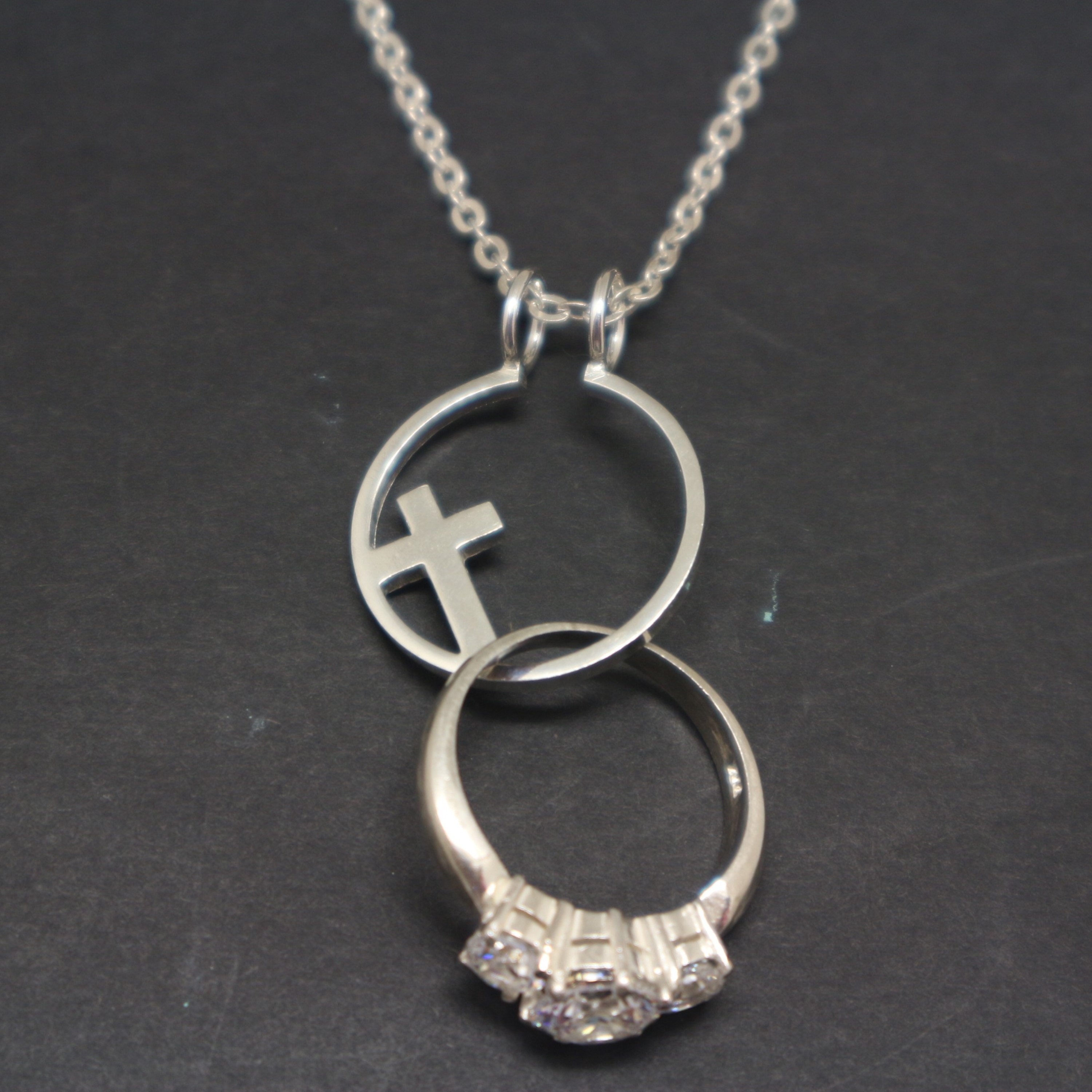 Cross Ring Holder Necklace - Baptism, First Communion, Christian