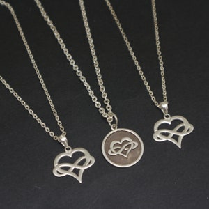 Silver Polyamory Necklace Set of 3 - Infinity Heart Jewelry, Gift for her, Open Relationship Many Love Pride, Polyamorous Couple Dating Gift