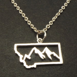 Collier en argent Montana State Mountain - Mountaineer Montana Mountain Jewelry, randonnée, espoir, motivation, bague d'inspiration, cadeau de camp pour elle