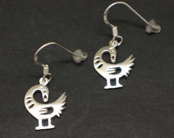 Silver Sankofa Bird Hoop Earrings for Girls - African Symbol Jewelry, Adinkra, Minimalist, Tragus, Statement