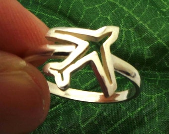 Anillo de avión de plata - Anillo de viaje, joyería de viaje, joyería de avión, anillo de avión, joyería de avión, joyería de anillo de avión, anillo Chevalier