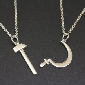 Silver Communist Necklace Pendant for Couples - Matching Necklaces for