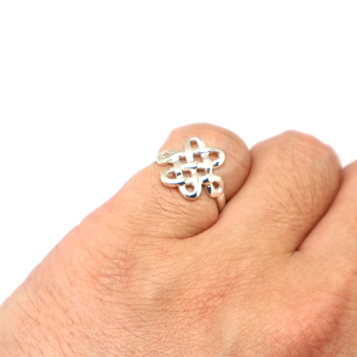 Silver Mystic Knot Ring Endless Chinese Knot Ring Eternal Etsy