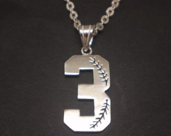 Personalized Jersey Number Baseball Necklace - Custom Baseball Jewelry, Baseball Coach GIft for Men, Women, Girl Lady, Lovers, Players, Mom